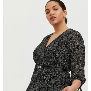 Torrid | U.S. Plus Size 26 | Black and White Polka Dot Midi Dress